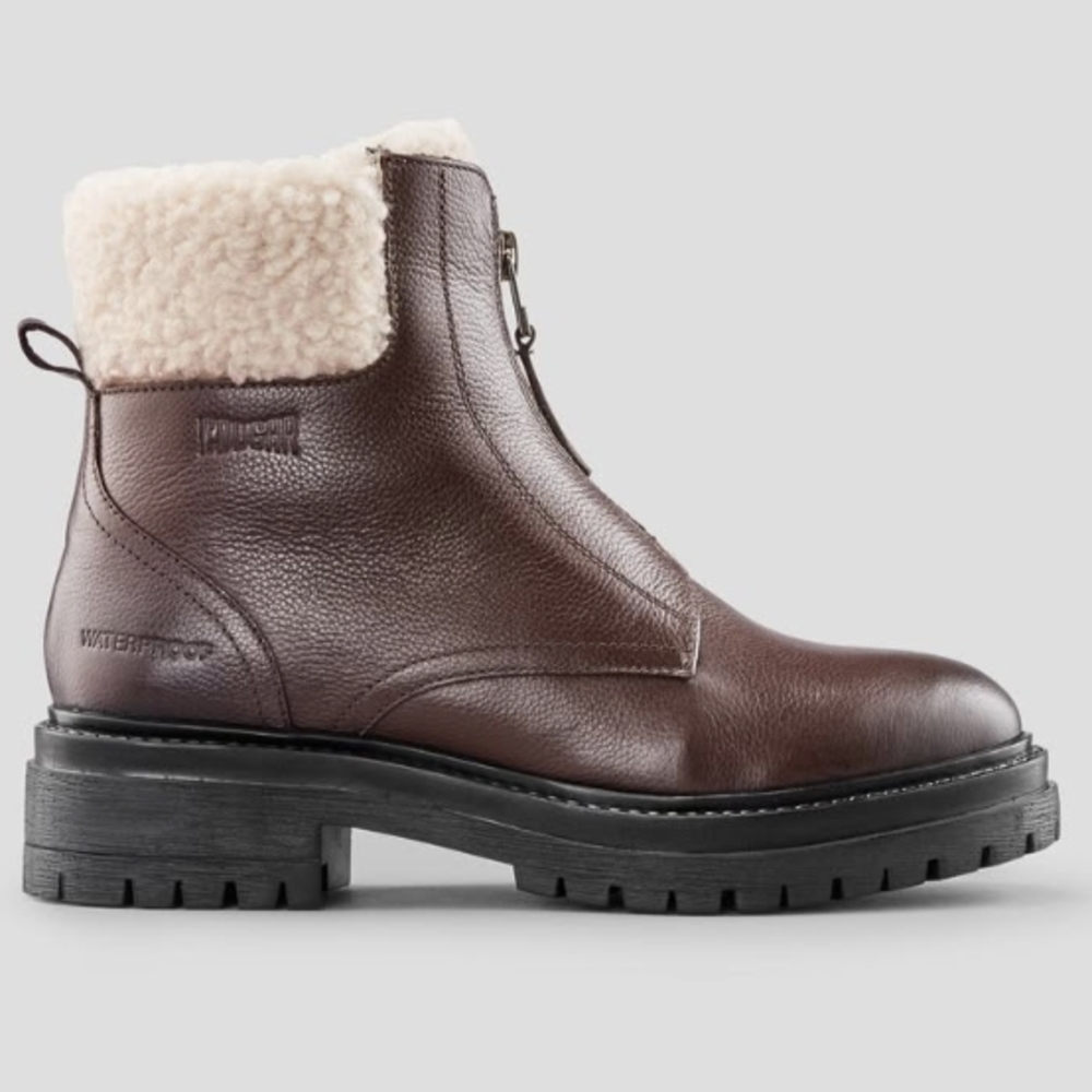 Cougar Brown Winter Rain Boots with Sherpa Lining